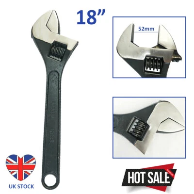 AUTOFATHER® 18" Ajustable Pipe Spanner (450mm) Large Adjustable Wrench Jaw Opening 52MM