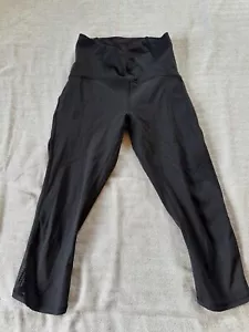 Leggings donna Lululemon nero a rete Capri taglia 4 allenamento yoga - Foto 1 di 11