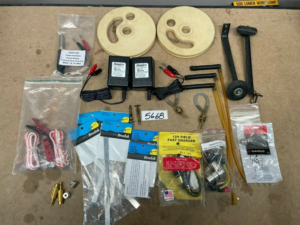 LOT OF NEW AIRPLANE CONTROL LINE MISC PARTS  - Image 1 of 1