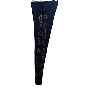 Pink Victoria's Secret Women's Size M Leggings Sport Black Love Pink Leg Logo - Picture 1 of 8