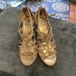 Adrianna Papell Gold Wedge Heels Size 7.5 - Picture 1 of 7