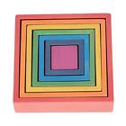 Tickit 73416 Wooden Rainbow Architect Squares - Nesting Puzzle - Stacking Blocks