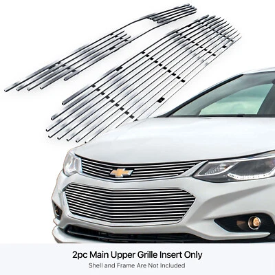 Se adapta a Chevy Cruze 2016-2018 superior acero inoxidable plateado parrilla inserto Foto 1 de 4