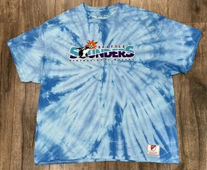 Seattle Sounders 96 Whale Logo Blue Tie Dye 3XL Mitchell & Ness MLS Soccer Shirt - Picture 1 of 4