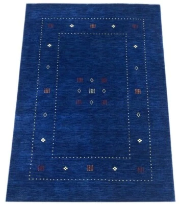 Gabbeh Teppich Blau 100% Wolle 120x170 cm Handgewebt Orientteppich Lori WR60 - Bild 1 von 4