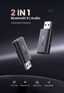 UGREEN 2 en 1 Bluetooth 5.1 Transmetteur Récepteur 3.5mm Aux Jack Adaptateur Voiture Maison - Photo 1 sur 3