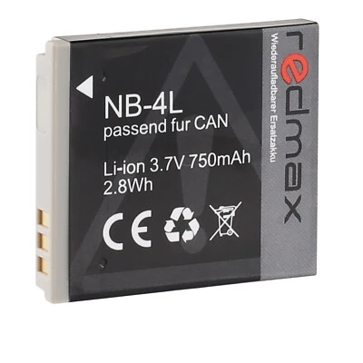 Redmax Akku für Canon NB-4L IXUS 30, 40, 50, 55, 60, 65, 70, 75, 80 IS, 100 IS 7 - Bild 1 von 4