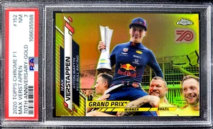 Max Verstappen 2020 Topps Chrome F1 True Gold 70th Anniversary #152 PSA 7 RC SP - Picture 1 of 4