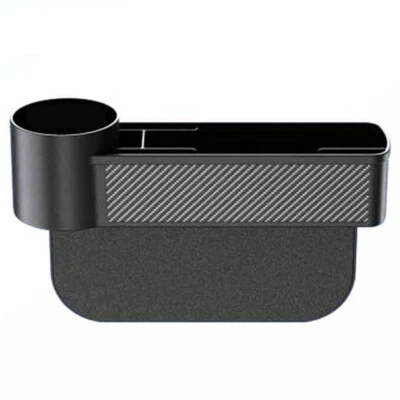 Car Seat Gap Catcher Phone Organizer Storage Box Pocket Cup Holder Carbon Fiber  - Image 1 of 4