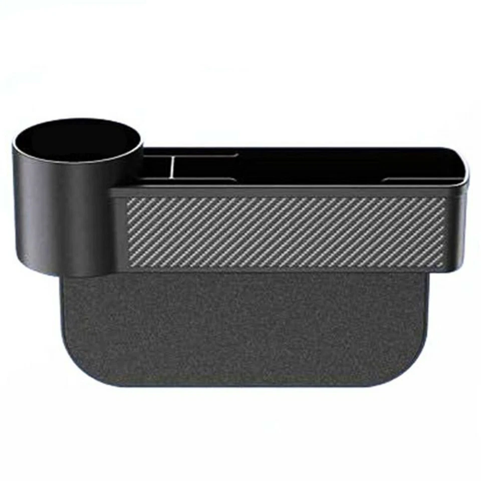 Car Seat Gap Catcher Phone Organizer Storage Box Pocket Cup Holder Carbon Fiber  - Image 1 of 4