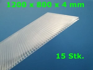 15 Stk. Hohlkammerplatten Stegplatten Polycarbonat Gewächshaus 1200 x 800 x 4 mm - Bild 1 von 1