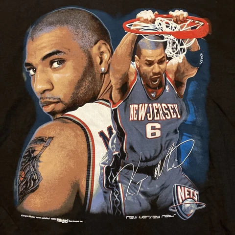NWOT- RARE- 2003- NJ Nets - Kenyon Martin - Never Satisfied - Double Sided - XXL Cover