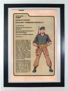 Flint G.I.Joe Order of Battle Filecard - Framed Vintage Original Comic Book Page - Picture 1 of 7