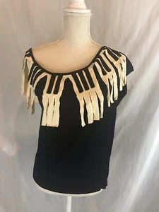 Top negro con flecos con volantes See By Chloe talla US 8 EU 38 - Imagen 1 de 8