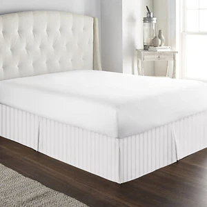 1200 THREAD COUNT EGYPTIAN COTTON 1 PC BED SKIRT STRIPE COLORS US SIZES - Picture 1 of 25
