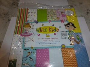 12" x 12" PAPER PAD WHIZ KIDS 24 SHEETS 12 DESIGNS IDEAL FOR SCRAPBOOKING - Picture 1 of 1