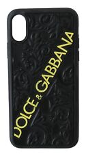 Dolce & Gabbana Téléphone Housse Cuir Noir Fleur Motif IPHONE X-XS