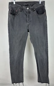 Jeans LEVIS 501 XX 29x32 Desteñidos Gris Carbón Dobladillo Crudo Botón Mosca Grunge Mínimo - Imagen 1 de 16