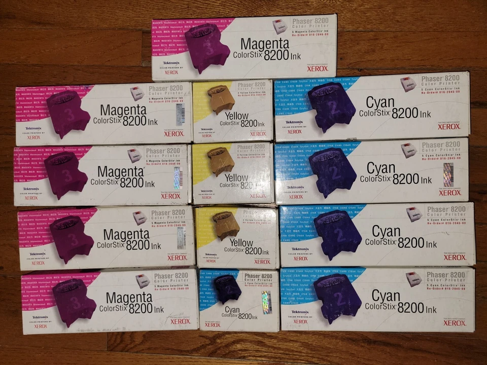 53 Xerox ColorStix 8200 Solid Inks OEM Magenta Yellow Cyan 016204500 016204600 - Image 1 of 1
