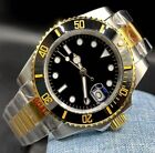 MSG FOR PICS-TWO TONE SUB WATCH AUTOMATIC WATERPROOF GOLD BLACK SILVER INC BOX