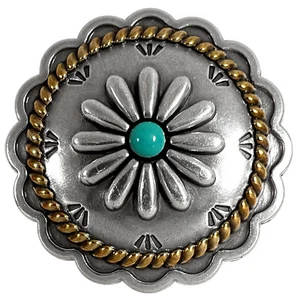 Leather Craft Conchos Southwestern Antique Gold Rope Edge Concho Screw Back - Picture 1 of 3