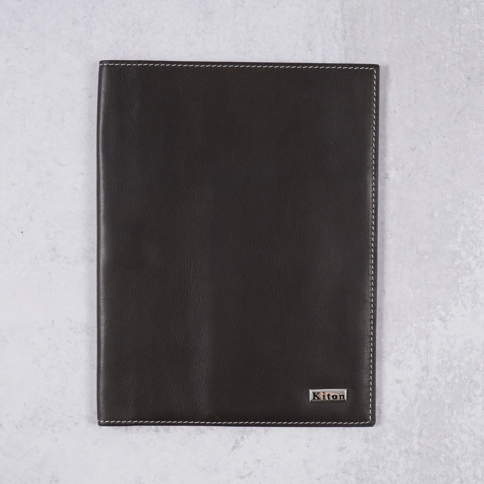 Kiton Mid-Size Soft Dark Brown Calf Leather Organizer Wallet with Address Book - Image 1 of 4