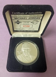 Michael Jordan Highland 1 oz Fine Silver Coin Upper Deck Limited Edition - Imagen 1 de 5
