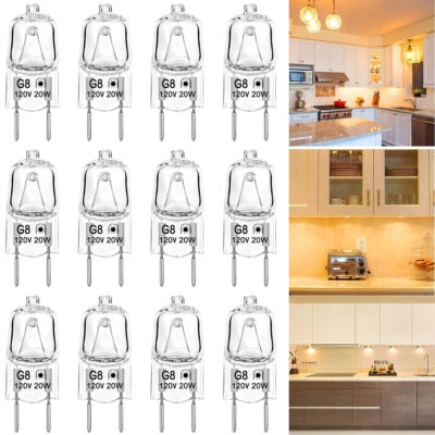 12 Pack G8 Base JCD Type Light Bulb 20W/35W/50W Bulbs 120V 2700K Warm White - Image 1 of 4