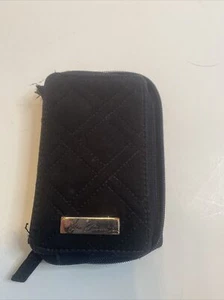 Vera Bradley Geldbörse einfarbig schwarz gesteppt umlaufender Reißverschluss - Bild 1 von 5