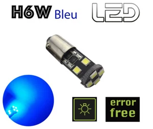1 Ampoule LED BAX9s H6W Bleu Résistances Anti erreur ODB Veilleuses Baïonnette - Picture 1 of 2