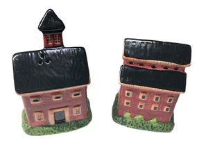 Sakura Warren Kimble Country Life Barn And School House Salt And Pepper Shakers - Picture 1 of 5
