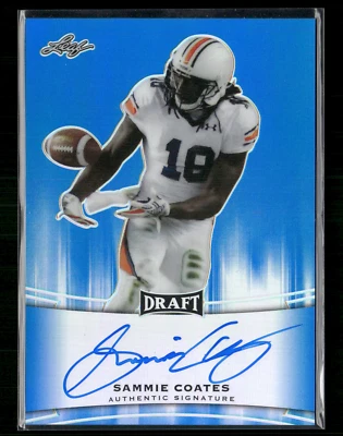 Sammie Coates 2015 Leaf Draft Blue Auto 28/50 - Image 1 of 2