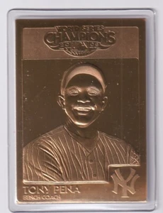 Tony Pena 2009 New York Yankee Danbury Mint World Series Gold Card - Bild 1 von 2