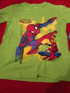 Marvel Boys Web Spider Man Green T-Shirt Boys Size 3T 100% Cotton - Picture 1 of 4