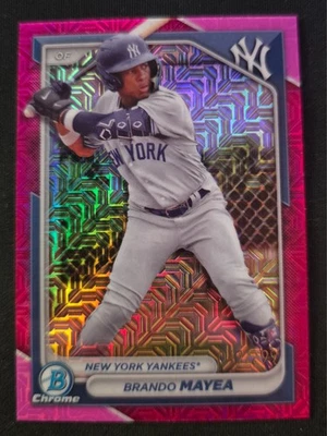 2024 Bowman #BCP-84 Brando Mayea Chrome Prospects Mojo Fuchsia Refractors #/299 - Image 1 of 2