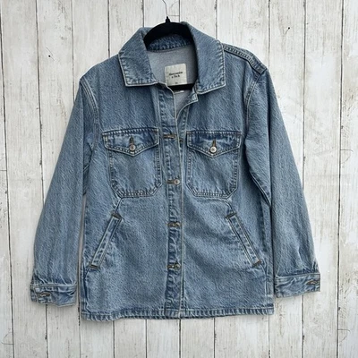 Chaqueta Abercrombie & Fitch para mujer XS azul lavado claro chaqueta de mezclilla de gran tamaño Foto 1 de 4