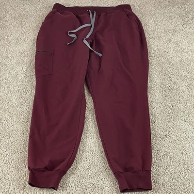 FIGS Joggers Feminino XL Zamora Esfoliante Vermelho Trabalho 29 Costura Interna Enfermeira Escritório C87 - Imagem 1 de 4