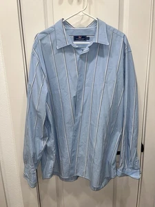 vineyard vines Button Up Shirt Long Sleeve Striped Pattern Size XXL Blue/white - Picture 1 of 9