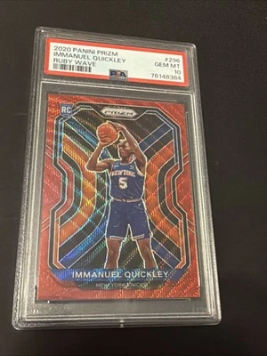 2020 Panini Prizm - Immanuel Quickley, Ruby Wave Prizm (RC) #296. PSA 10 - Image 1 of 2
