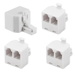Menewstart 2 Way Telephone Splitter Wall Jack Adapter, 4 Pack, White, 1 Male ... - Zdjęcie 1 z 6