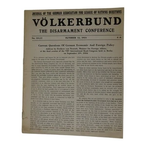 1934 Volkerbund League Nations German Political Journal Disarmament Conference - Picture 1 of 8