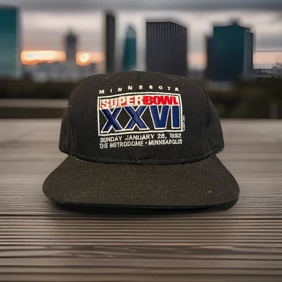 Vintage New Era 1992 Superbowl 26 XXVI Snapback Hat Cap Metrodome Minnesota NFL - Image 1 of 3