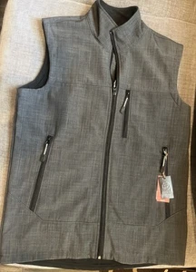 Roper Western Vest Mens Technical Zip Gray Medium - Picture 1 of 7