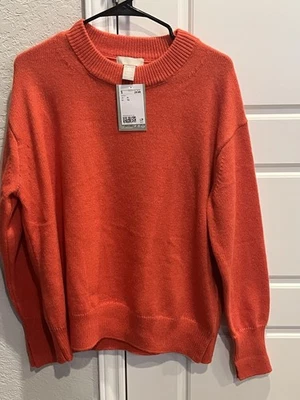 Женский пуловер H&M размер XL оранжевый с длинным рукавом свитер - Изображение 1 из 4
