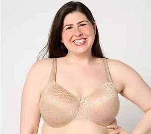 Breezies Wild Rose Seamless Underwire Support Bra Beige, 44C A260366 - Picture 1 of 5