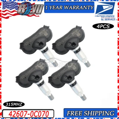 42607-0C070 4 piezas nuevo sensor de presión de neumáticos TPMS para Toyota Tundra Sequoia Sienna Foto 1 de 4