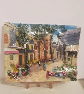 New! Handpainted 3D Decorative Plaque With Stand - Picture 1 of 3