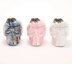 HomeWorx by Slatkin + Co. Set of 3 Mini Skull Candles - Picture 1 of 3