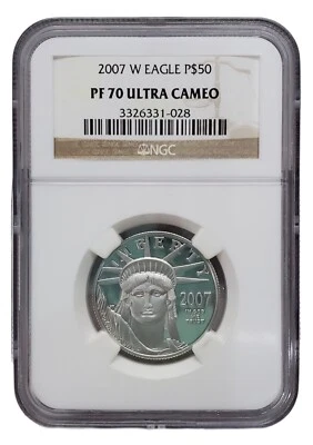 Rare 2007 W $50 Platinum Eagle Coin NGC PF 70 PR 70 Ultra Cameo PM0031 - Image 1 of 2