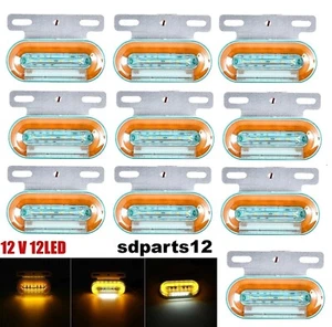 10x 12 LED Luci Ingombro Lampeggiante Arancio Emergenza 12V Furgone Camper - Afbeelding 1 van 10